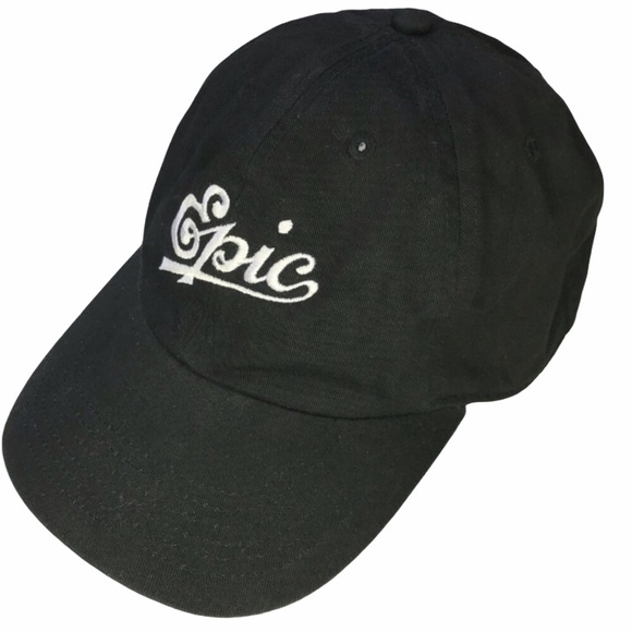 EPIC RECORDS Logo NEW Black Hat Baseball Adjustable NEW - Picture 1 of 8